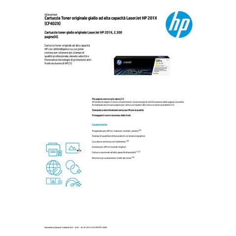 Toner alta capacità 201X HP giallo  CF402X